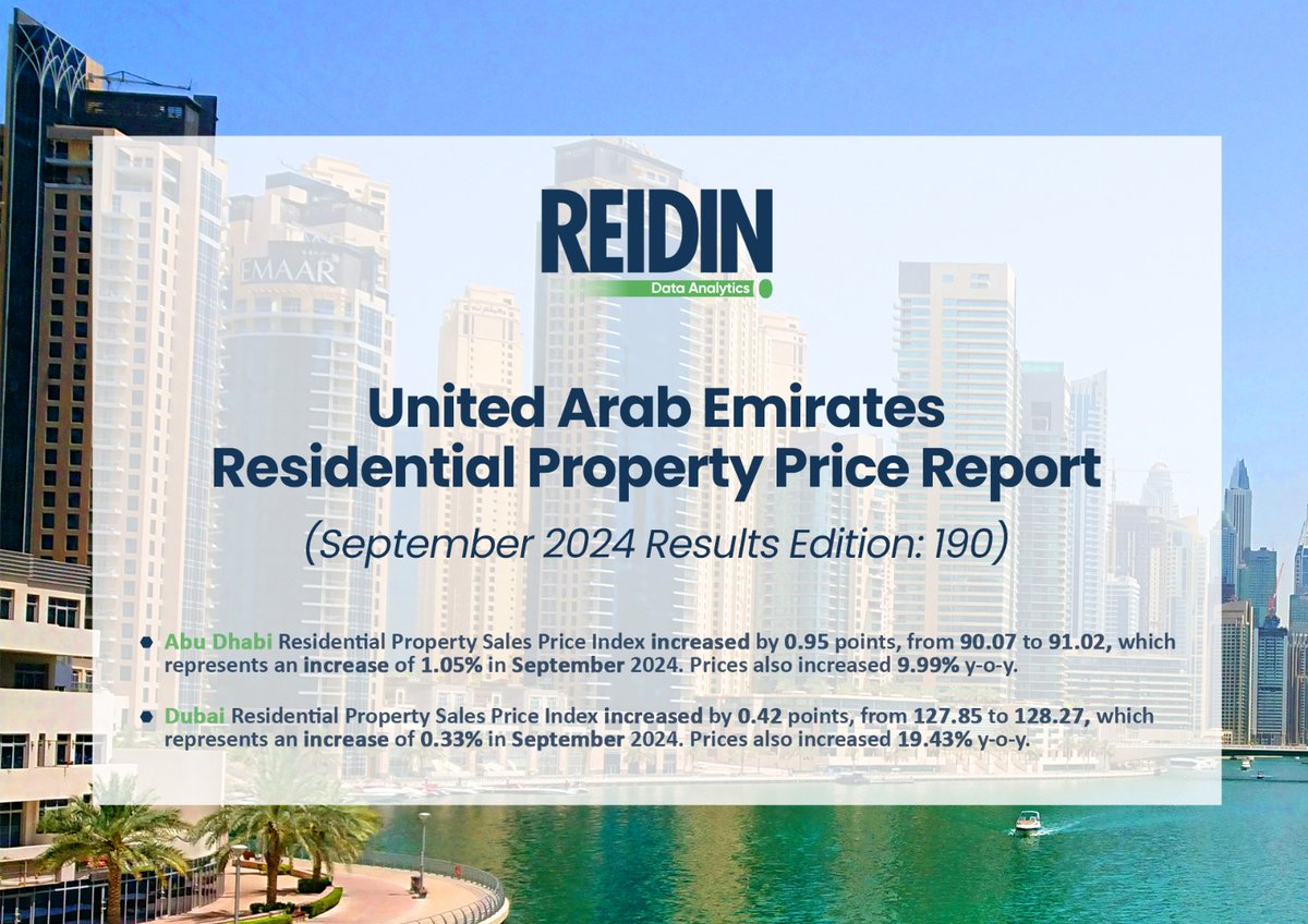 September 2024 data reveals diverse trends across the UAE’s residential property markets. 

Don't Miss Out – Get the Full Report Now!
reidin.com/united-arab-em…
 
#RealEstateData #UAE #Dubai #AbuDhabi #Ajman #RasAlKhaimah
