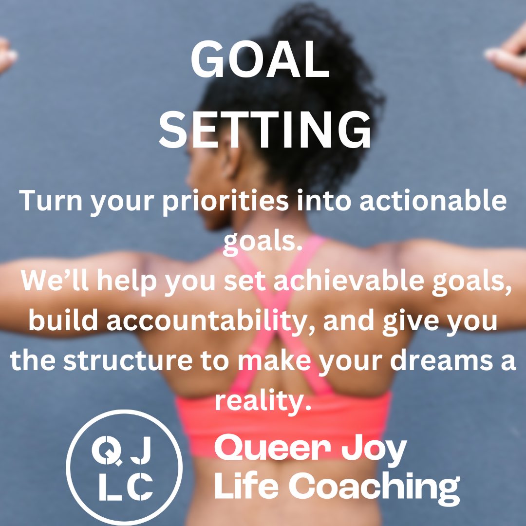 The third webinar in The Queer Joy Webinar Series will be Goal Setting. 

Open to queer people &amp; their allies. Join us for this live session by signing up now. 

Pay what you can, no judgment. queerjoylifecoaching.com/webinars #QueerJoy #PersonalGrowth #Webinar