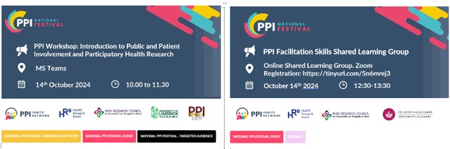 PPI Ignite Network Ireland (@ppi_ignite_net) on Twitter photo Week 3 #PPIFestival24 is up & running!
Two more events today:
➡️one for #PPI new comers <a href="/PPI_Ignite_ul/">PPI Ignite UL</a>
➡️one for all interested in sharing knowledge #PPI facilitation <a href="/PPI_Galway/">PPI Ignite Network @ University of Galway</a>
Check ppinetwork.ie/events-calenda… for more info. <a href="/hrbireland/">HealthResearchBoard</a> <a href="/Researchirel/">Research Ireland</a> <a href="/HRI_UL/">Health Research Institute</a> <a href="/uniofgalway/">Ollscoil na Gaillimhe | University of Galway</a> Week 3 #PPIFestival24 is up & running!
Two more events today:
➡️one for #PPI new comers <a href="/PPI_Ignite_ul/">PPI Ignite UL</a>
➡️one for all interested in sharing knowledge #PPI facilitation <a href="/PPI_Galway/">PPI Ignite Network @ University of Galway</a>
Check ppinetwork.ie/events-calenda… for more info. <a href="/hrbireland/">HealthResearchBoard</a> <a href="/Researchirel/">Research Ireland</a> <a href="/HRI_UL/">Health Research Institute</a> <a href="/uniofgalway/">Ollscoil na Gaillimhe | University of Galway</a>