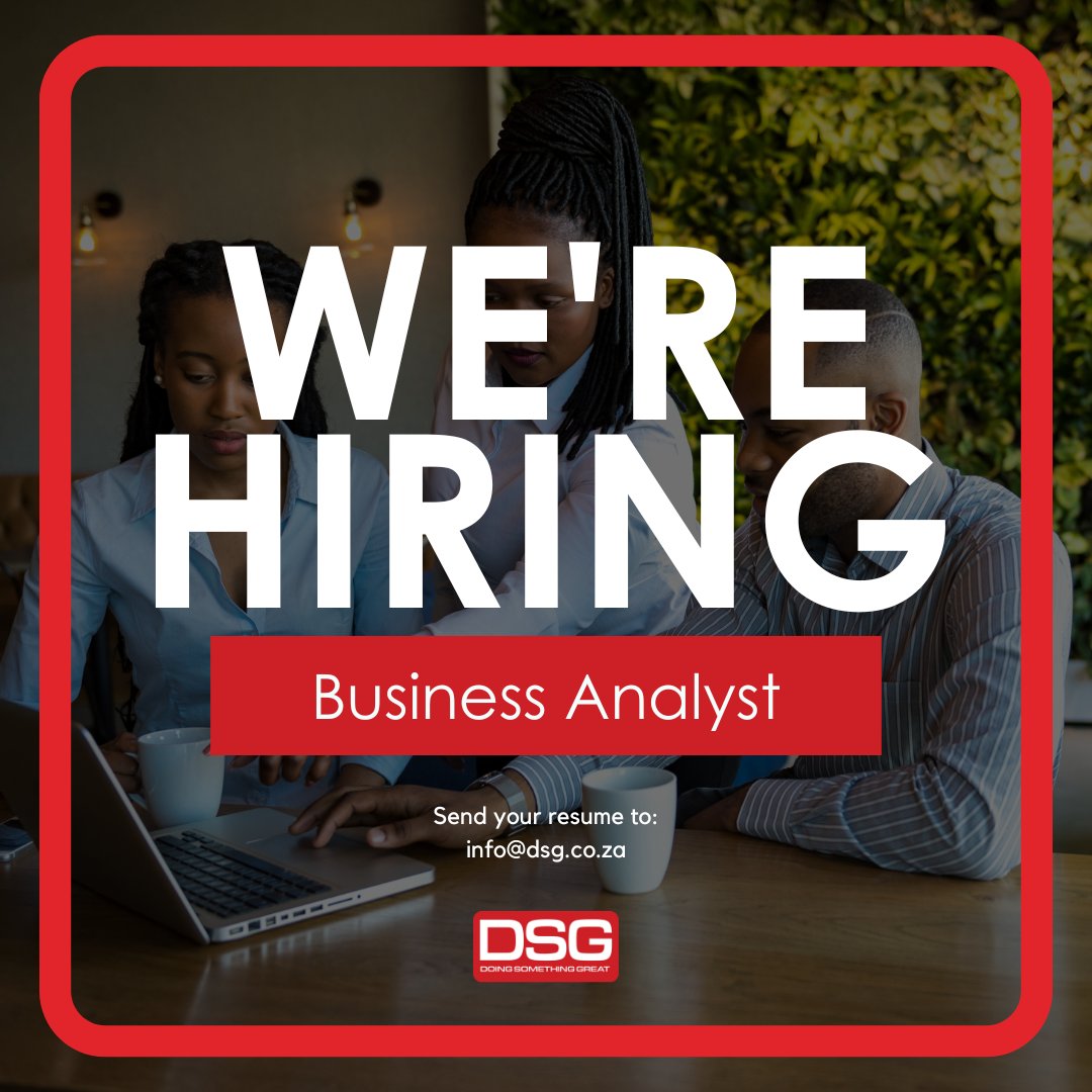 🚨 We seek a skilled and detail-oriented Business Analyst to join our team! 
Send your CV and a short description of why you are the ideal candidate for this position to hr@dsg.co.za. 
#CareersZA #LookingForZA