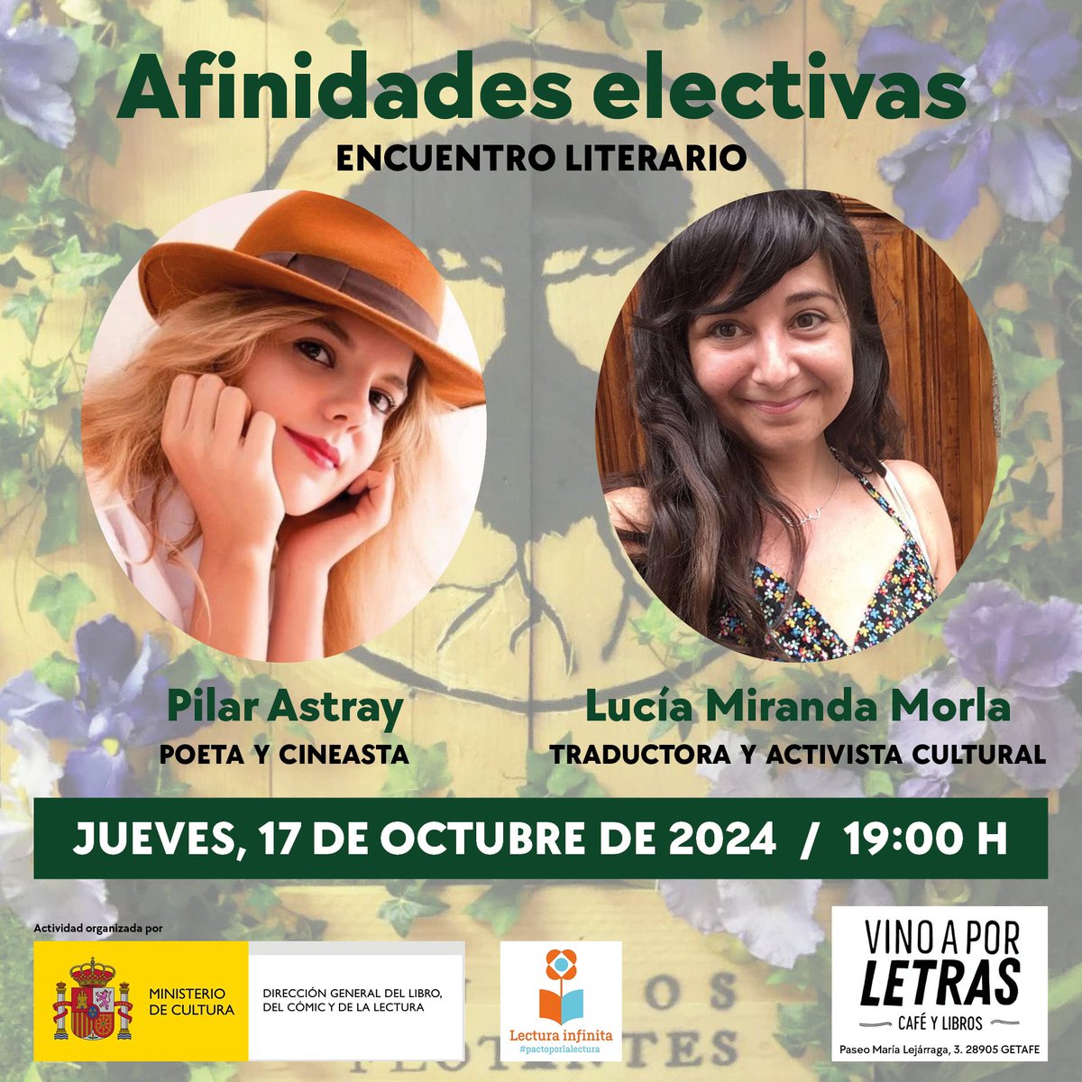 Encuentro literario Afinidades Electivas!!El próximo jueves estarán con nosotras Pilar Astrah y Lucía Miranda!! No os lo perdáis🚀📚❤️