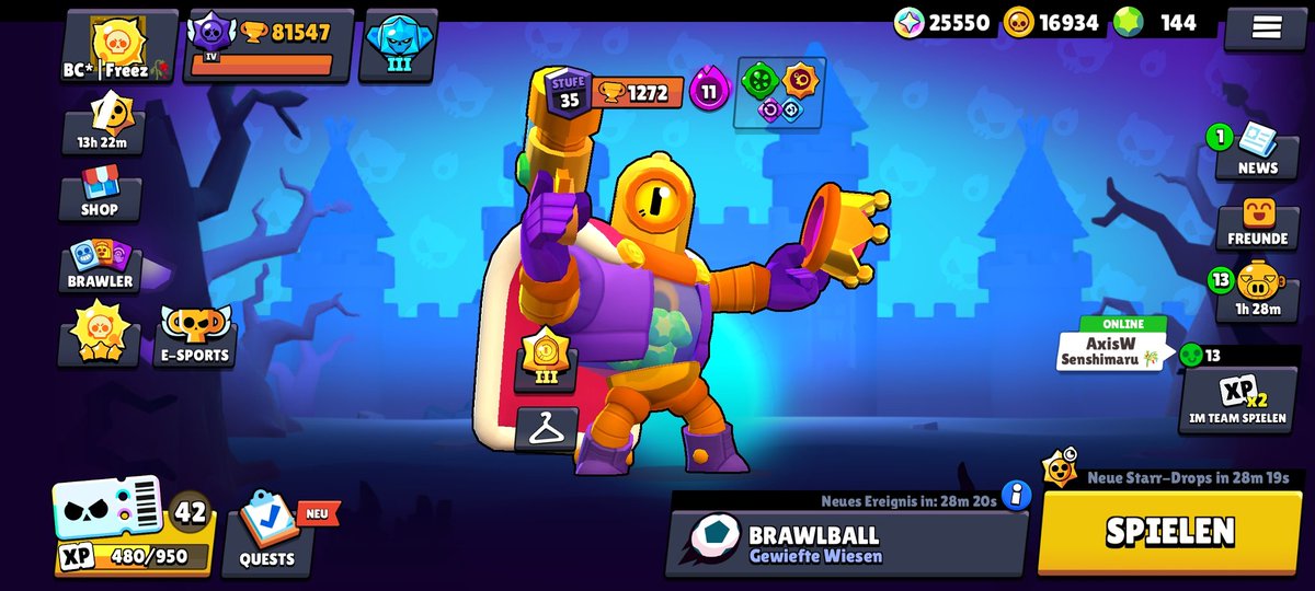 Road to 100k and all r35. 5 new brawler r35 last 4 days, 4 in Brawl Ball all on Stream, only 3vs3. (Moe without picture)

#BrawlStars #r35 #streamer