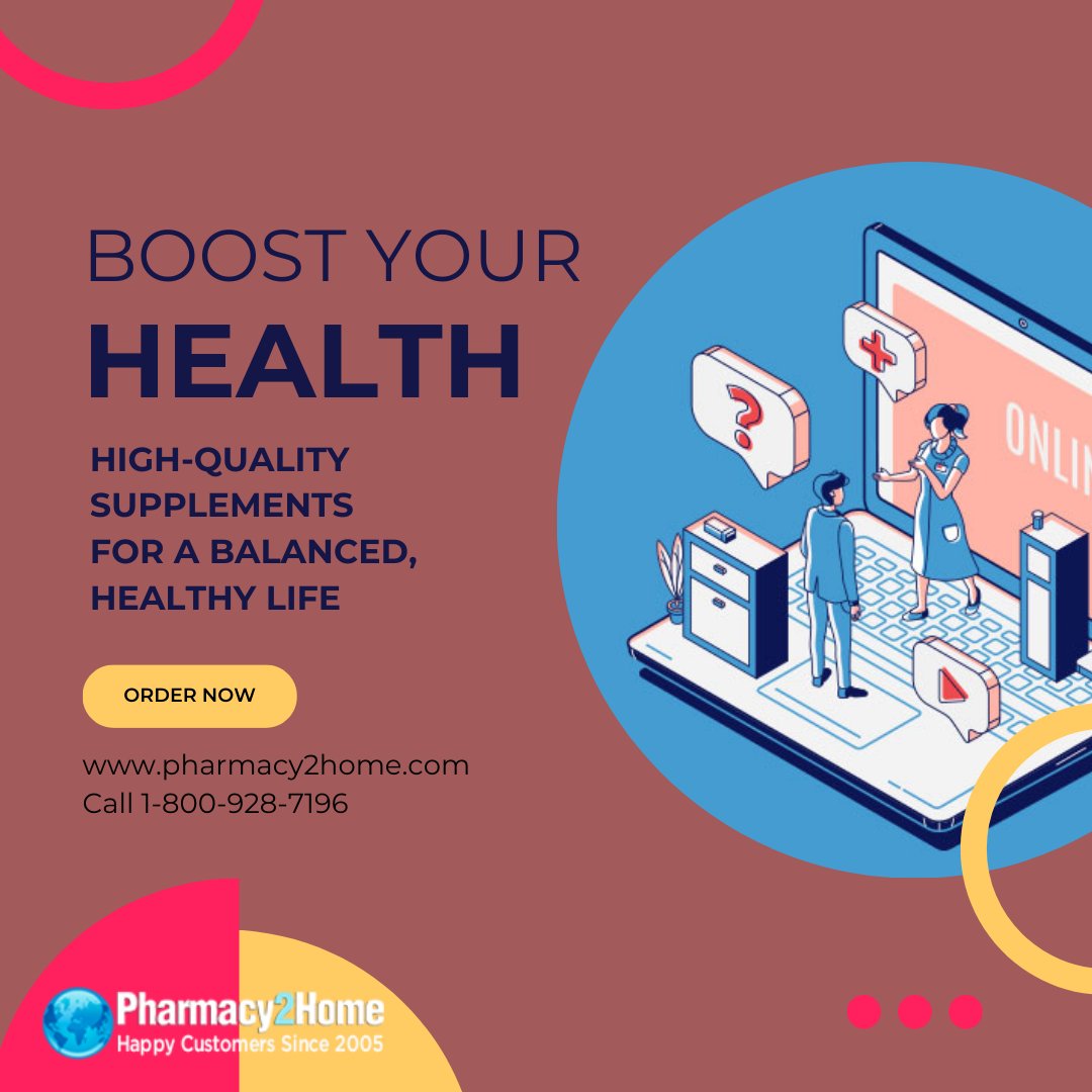 Give your health the boost it deserves with our premium supplements at Pharmacy2Home! Perfect for filling in the gaps your diet may miss.   

pharmacy2home.com 

#WellnessSupport #HealthSupplements #Pharmacy2Home #PharmacyCare #HealthJourney #NutritionBoost