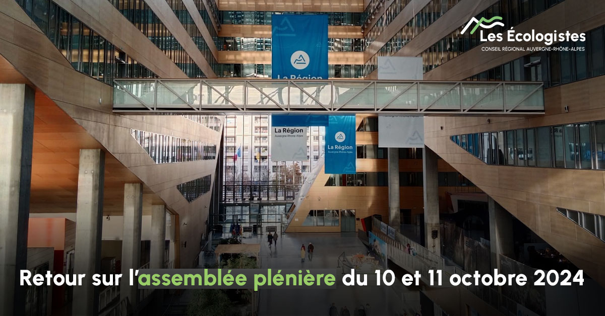📢 Retour sur l’assemblée plénière des 10 et 11 octobre 2024

Le conseil régional Auvergne-Rhône-Alpes s'est réuni en assemblée plénière les 10 et 11 octobre 2024 pour examiner des rapports importants : débat d'orientation budgétaire, mobilités, ainsi que des sujets chers à la