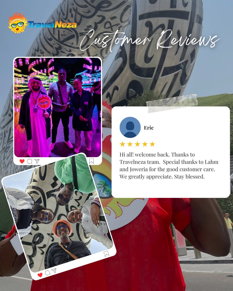 travelneza's tweet photo. Creating unforgettable memories🌍✨
Our amazing clients recently explored the magic of Dubai. We’re honored to be part of their journey and can’t wait to plan the next adventure
Thank you for choosing TravelNeza✈️
#nezaclub✈️ #DubaiAdventures #TravelWithUs #travelnezaexperience https://t.co/f6CCUO6zHn