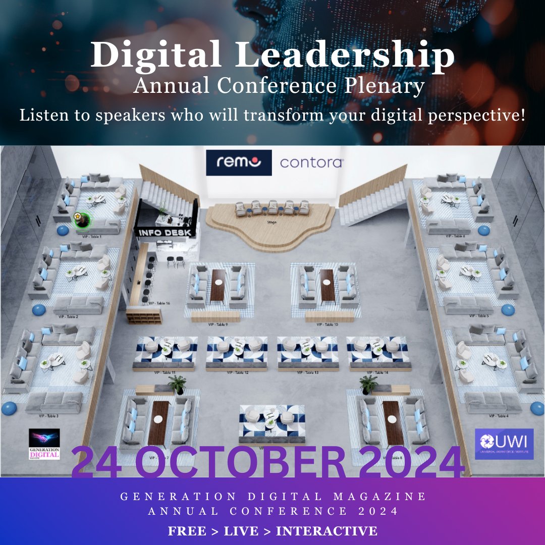 USTechUS's tweet photo. Are you ready to be the digital leader of tomorrow?

Join us for the Generation Digital Magazine Annual Conference on October 24th.

FREE | LIVE | ONLINE

Don't miss this opportunity to level up your skills! https://t.co/1gwJuhddWd