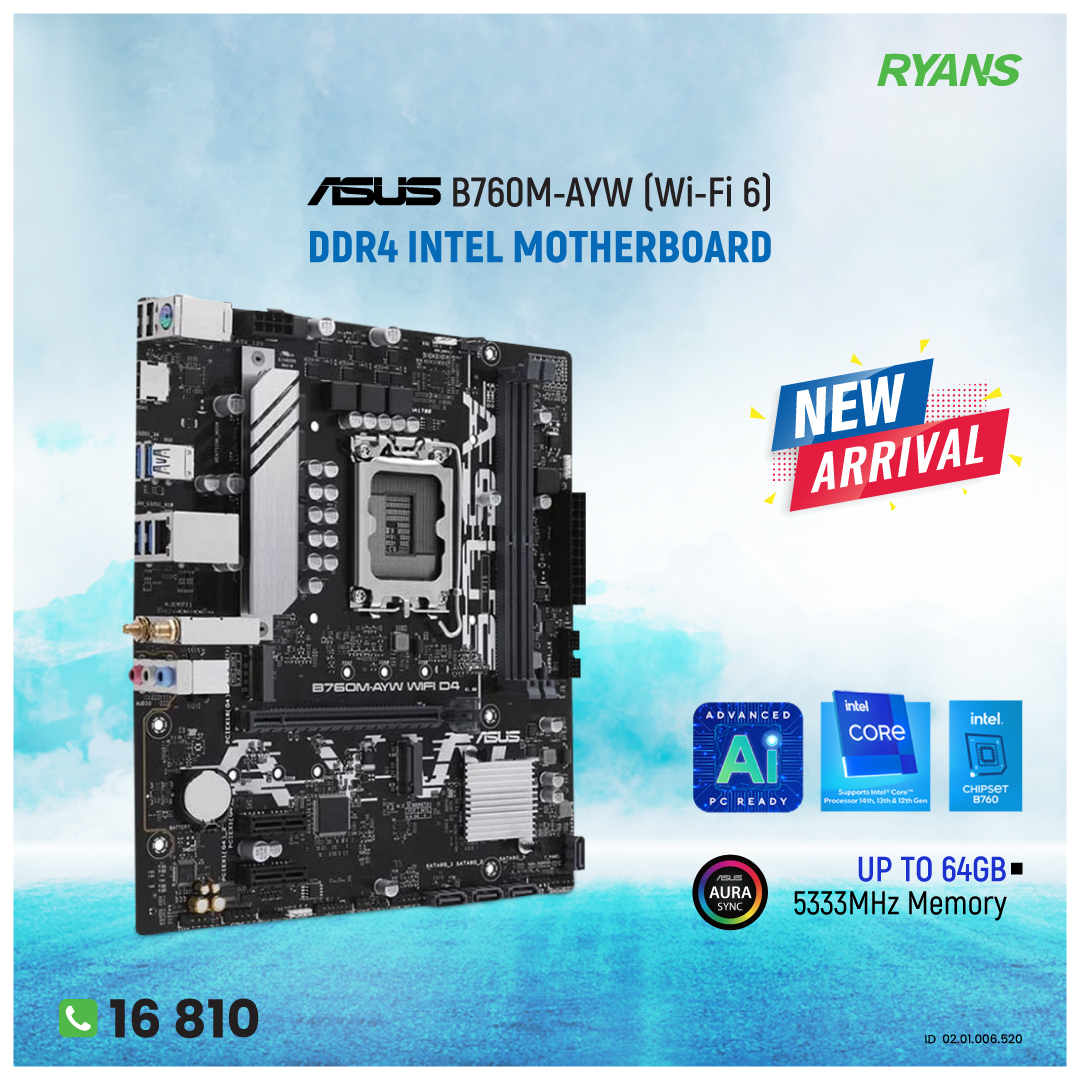RyansComputers's tweet image. 🚀 New Arrival Alert! 🚀

Introducing the ASUS B760M-AYM (Wi-Fi 6) DDR4 Intel Motherboard! 

More details: ryans.com/asus-b760m-ayw… 

☎ 16810

#RyansComputers #ASUSB760M
