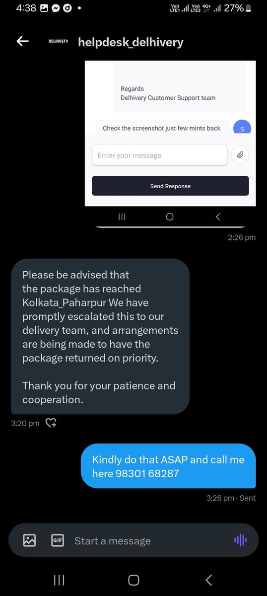 subrataroyit's tweet photo. @help_delhivery @delhivery kindly returne the package to @EurekaForbes kolkata warehouse, kindly do it fast . @delhivery @help_delhivery only for you @EurekaForbes hold my money. #SHAME @delhivery @help_delhivery https://t.co/LtmQtpLTuV