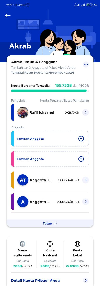 RIchsanul's tweet photo. WTS XL Akrab legal 80k/orang (Maximal dapet 125GB) sisa 1 slot
• 40GB kuota bersama
• 7.5GB kuota nasional
• kuota lokal sesuai daerah (max 57.5GB*)
• 20GB bonus rewards

*;
Area 1 : 67.5GB
Area 2 : 72GB
Area 3 : 85GB
Area 4 : 125GB

Bisa add dulu
#xlakrab #WTs https://t.co/VAdkBDSYD0
