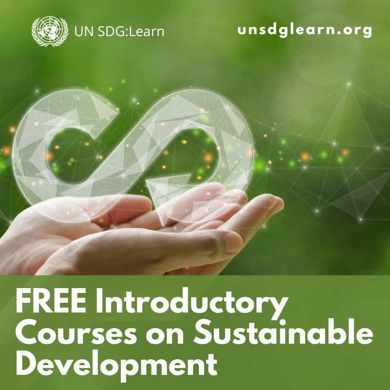UNSDGLearn's tweet photo. FREE Introductory Courses on Sustainable Development! 🌍🎓

@UNITAR @UNSSC @UNIDO @FAO @ITCnews @UNDP

#PartnerFeatured #sustainability #SDGs #learning #sustainabledevelopment #freecourses https://t.co/mQh7M3x1n1