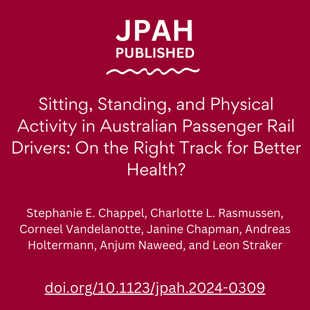 JPAHjournal's tweet photo. Given the nature of their work, rail drivers are presumed to be highly sedentary. Despite engaging in daily MVPA, drivers still spend 10hrs/day sedentary, highlighting the potential of the workplace domain for promoting healthy #physicalactivity profiles  
https://t.co/d2XF5gc0J8 https://t.co/j0tsjTGdna