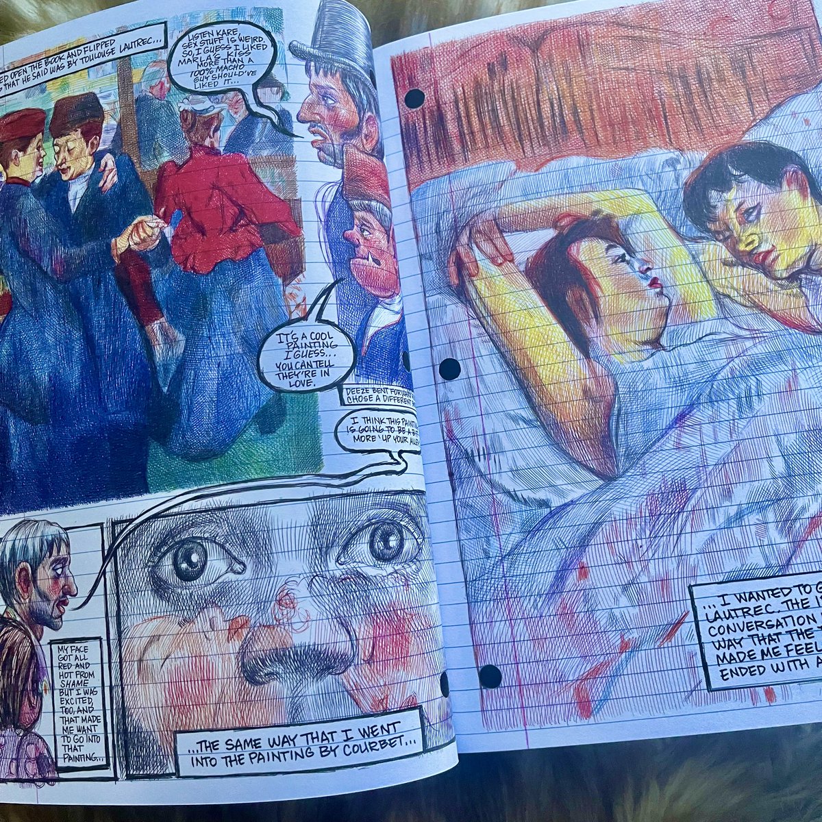 gidsZargatanas's tweet photo. “Never let anyone's darkness provoke you into your own midnight.”

This graphic novel was drawn using a ballpoint point and presented in a spiral notebook. Just look at the details.

My Favorite Thing is Monsters by Emil Ferris https://t.co/OmHz4mVjtU