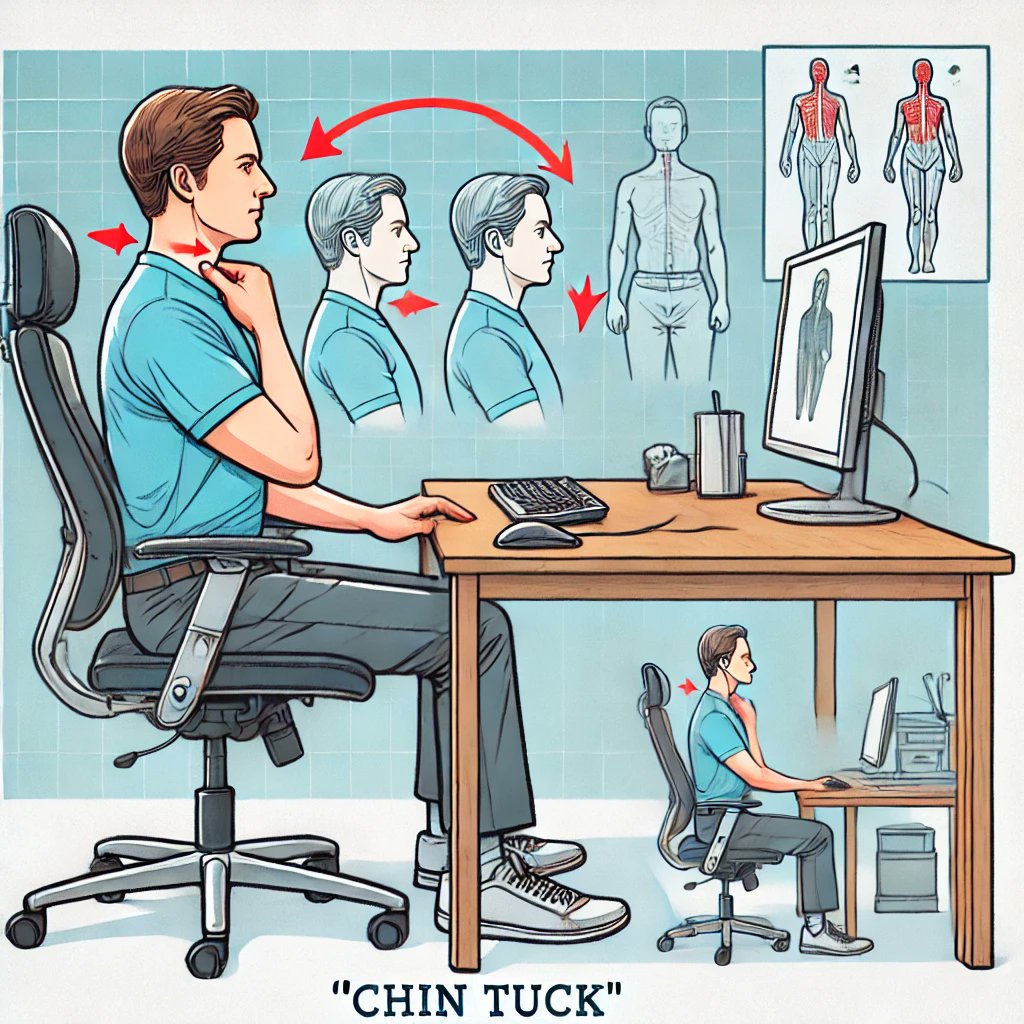 WWfysio's tweet image. 🚶‍♀️✨ #ExerciseOfTheWeek: The Chin Tuck! 🧘‍♂️

A quick and easy move to improve your posture and reduce neck tension. Here’s how: 1️⃣ Sit tall or stand straight. 2️⃣ Gently tuck your chin towards your chest. 3️⃣ Hold for 5 seconds, repeat 10x.
💻Try it during your next screen break!🙌