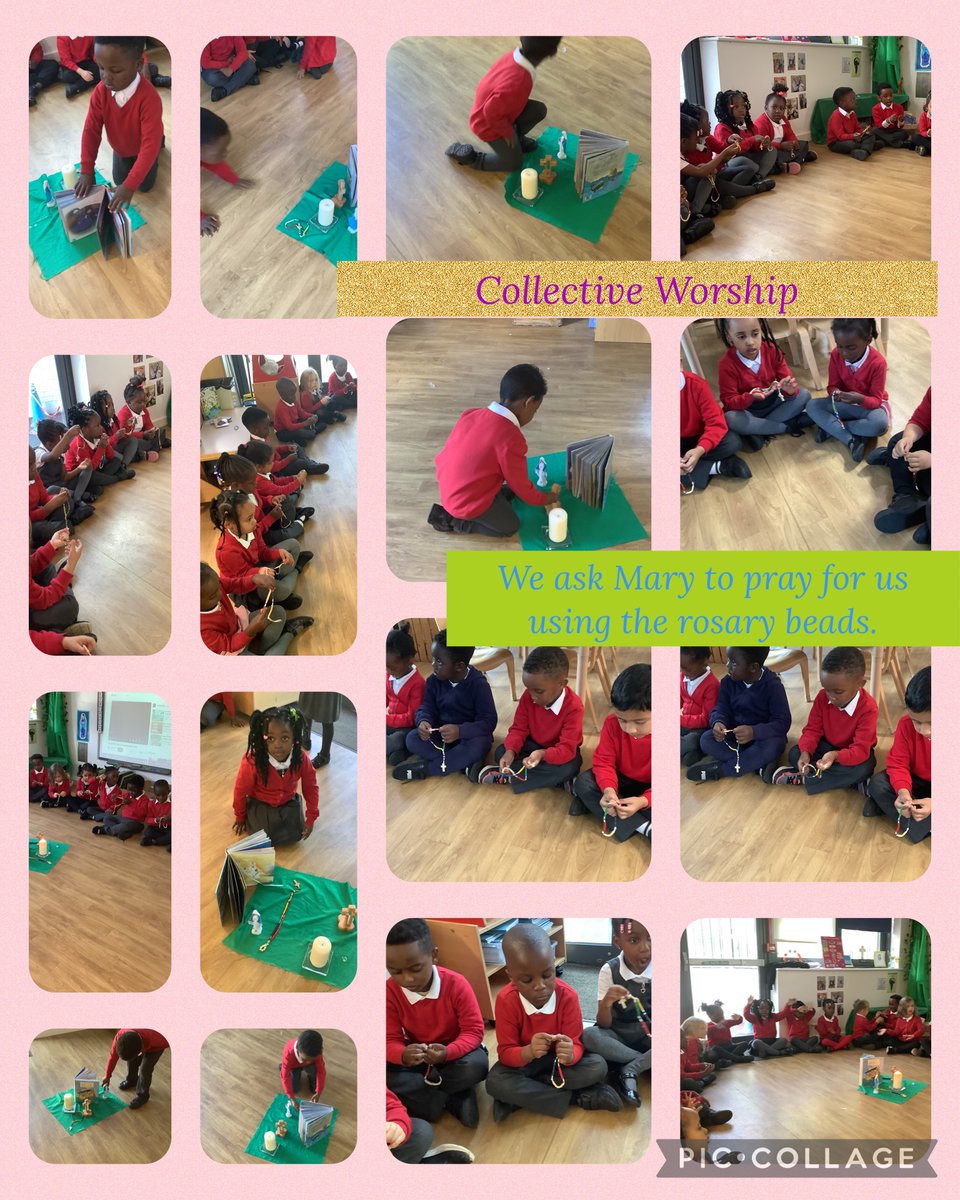 W/E 11.10.24: The #Reception children have been given their own set of rosary beads which they will be using every day in October as it is the month of Our Lady. We taught them what each bead represents &amp; how we say the Hail Mary whilst counting them.