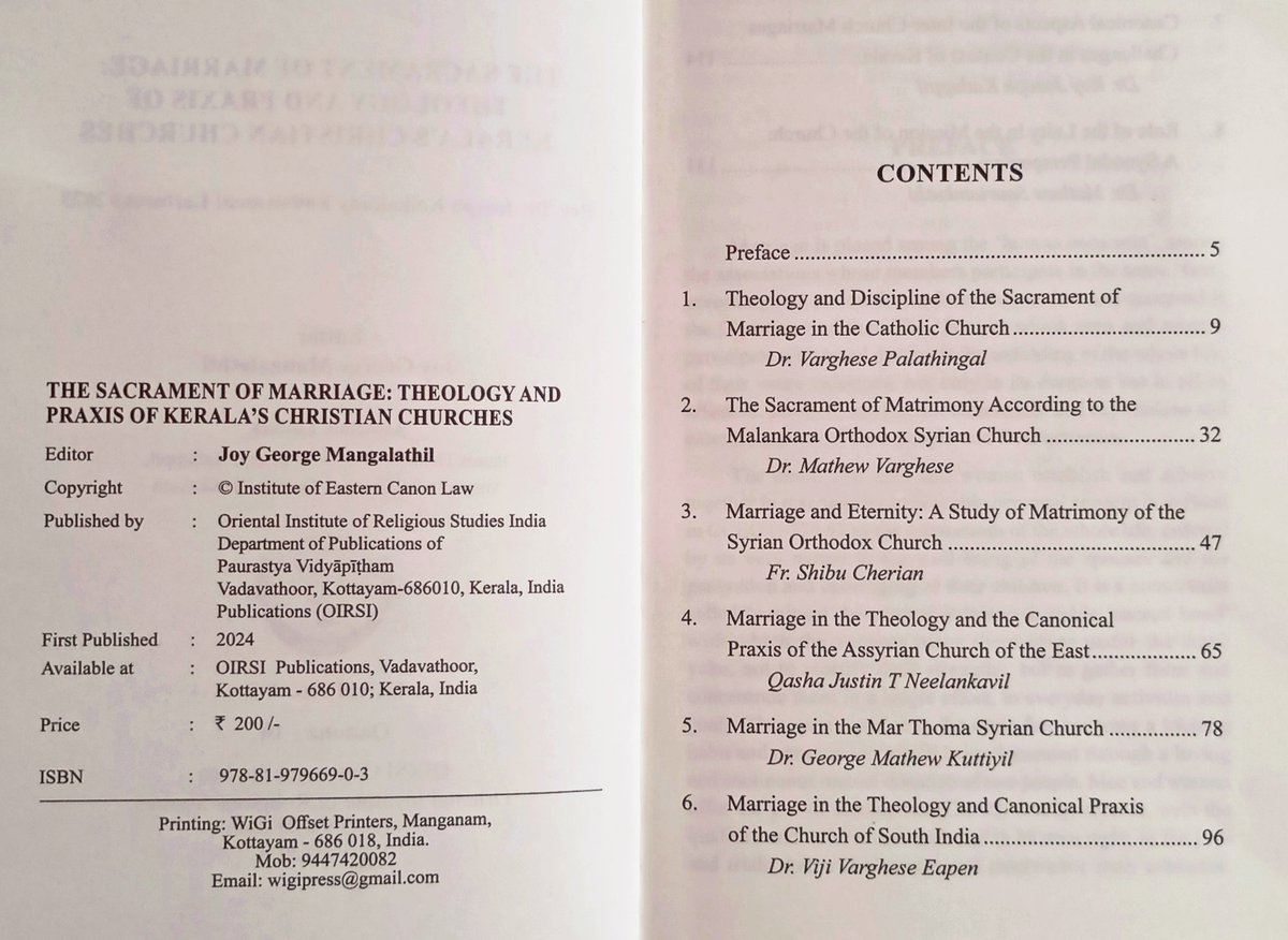 vijieapen's tweet image. My latest article, &quot;Marriage in the Theology and Canonical Praxis of the Church of South India&quot;, published in &quot;The Sacrament of Marriage: Theology and Praxis of Kerala&apos;s Christian Churches&quot;, ed. by Dr Joy George Mangalathil, and published by OIRSI (ISBN:978-81-979669-0-3)
@TP_DCU