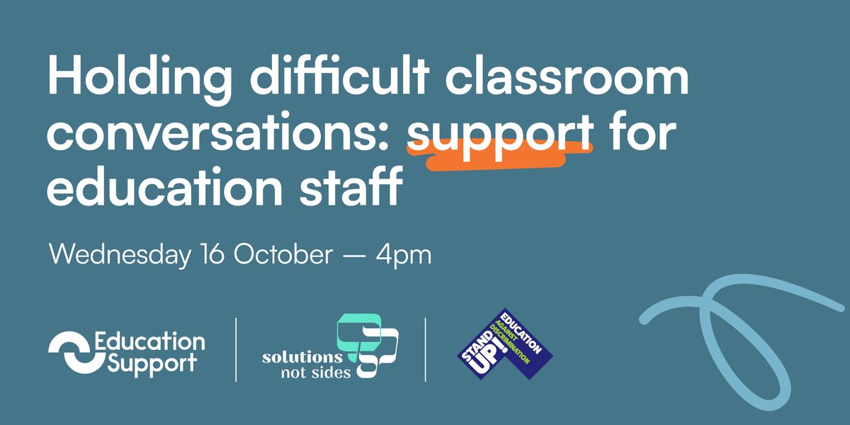 👩🏫 Education Support 👨🏫 (@edsupportuk) on Twitter photo We're partnering with <a href="/StandUpEAD/">Stand Up! Education</a> and <a href="/ItmakesSNS/">🟣SolutionsNotSides</a> to provide teachers and education staff with a space to consider the impact of this summer’s racist riots on your classrooms and yourselves.
Join us this Wednesday at 4pm.
Register here: ow.ly/Oiit50TKuMl
#EduTwitter We're partnering with <a href="/StandUpEAD/">Stand Up! Education</a> and <a href="/ItmakesSNS/">🟣SolutionsNotSides</a> to provide teachers and education staff with a space to consider the impact of this summer’s racist riots on your classrooms and yourselves.
Join us this Wednesday at 4pm.
Register here: ow.ly/Oiit50TKuMl
#EduTwitter