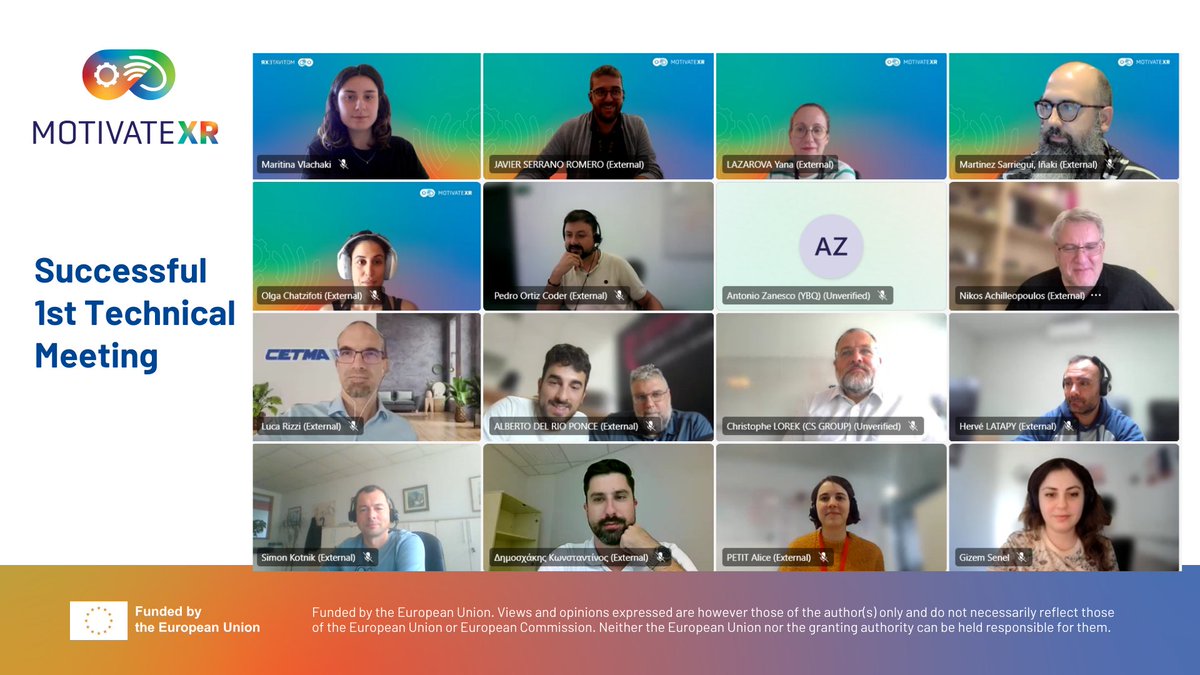 ✨Successful inaugural Technical Meeting on Oct 1-2!  Huge thanks to our Technical Manager for orchestrating this milestone event. Our teams made great strides in refining #MOTIVATEXR work and architecture, setting the stage for successful validation.
#Innovation #collaboration