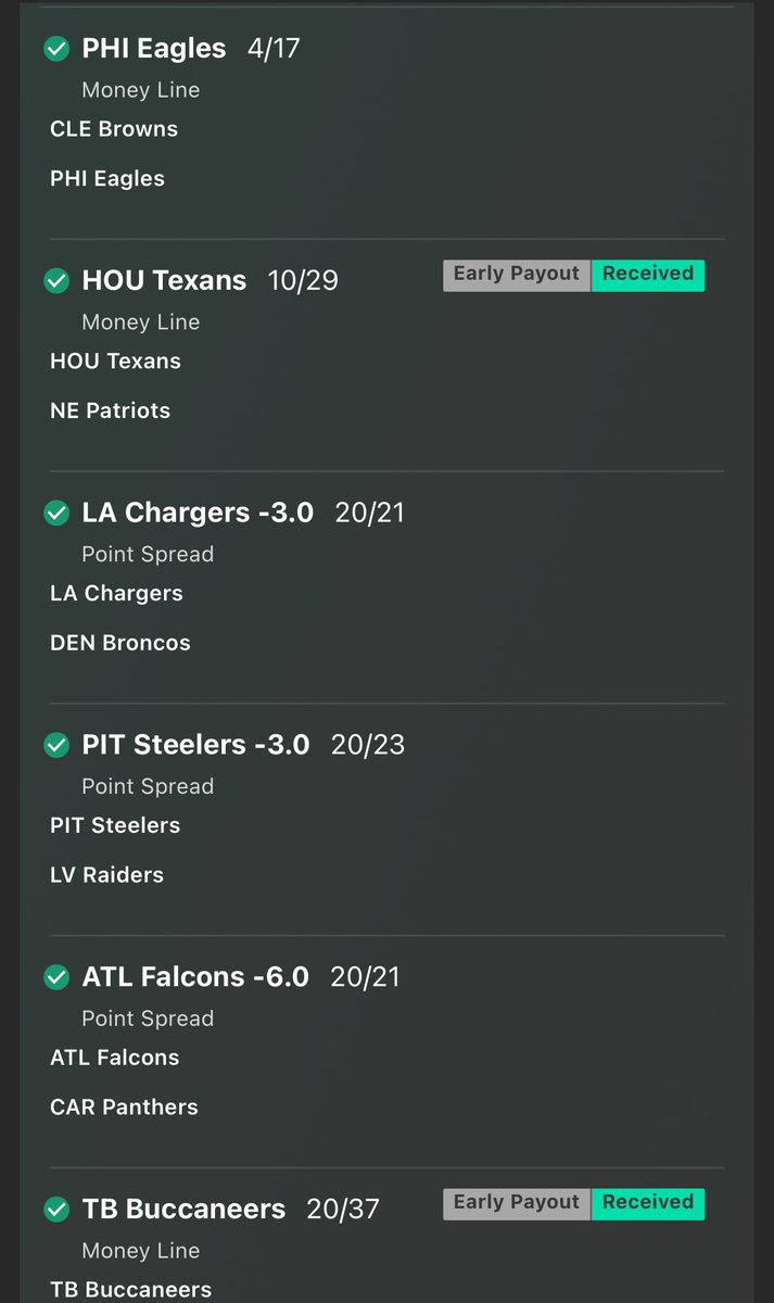 BOSHHHHHHH

WAKING UP TO A FLIGHT AND SOME BIG WINNERS!!

Our NFL bet last night smashes in and nets us 40pts profit!!!🌅🍾💥🏦