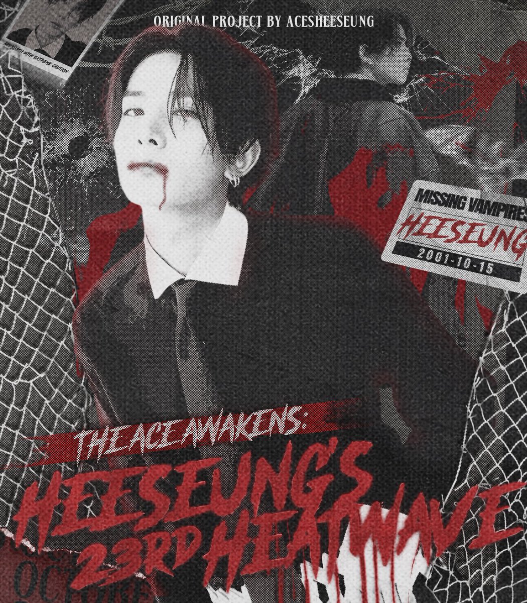 AcesHeeseung's tweet image. ️
As the Ace awakens, twenty-three suns have stoked 𝗛𝗲𝗲𝘀𝗲𝘂𝗻𝗴'𝘀 heatwave. Witness him pirouette through life's stages, passion burning brighter than fleeting fame. Let the moonlight shower you in nocturnal revelry as we sink our fangs into the marrow of merriment.
️