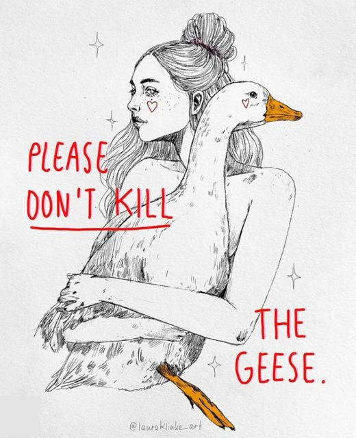 herbivore_club's tweet photo. Did you know that down, the cosy feathers next to birds' skin, is sometimes used for clothes and bedding? These feathers may be violently ripped from the bodies of ducks &amp; geese while they’re still alive - ALWAYS choose vegan materials 🪿 

🎨 Lauraklinke_art (IG)

#DitchDown https://t.co/baIhXZFHG1