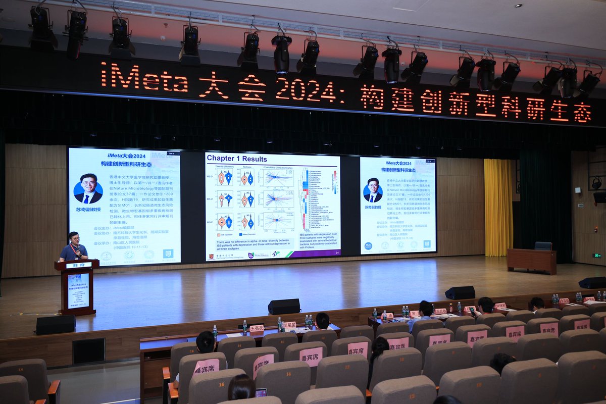 magic_limited's tweet photo. Our scientist, Prof. Su Qi spoke at iMeta Conference 2024 in Shenzhen. With over 65 speakers and 500 attendees, the event highlighted a diverse range of microbiome research. He shared his research on the gut microbiome and IBD, contributing to the advancement of the field. 👍 https://t.co/K5YGaZXaLa