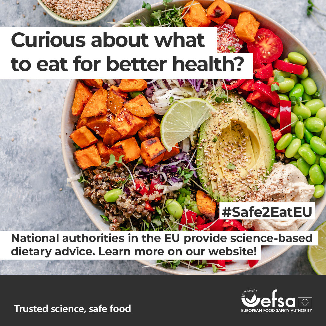 EFSA_EU's tweet photo. Ever wondered what to eat to stay healthy?
🇪🇺 National authorities in the EU provide science-based recommendations like portion sizes and nutrient intake. From whole grains to legumes, find out what nourishes you best!

Learn more on #Safe2EatEU website 👇
https://t.co/V9rAOdlgBg https://t.co/hz7fAEkZnB