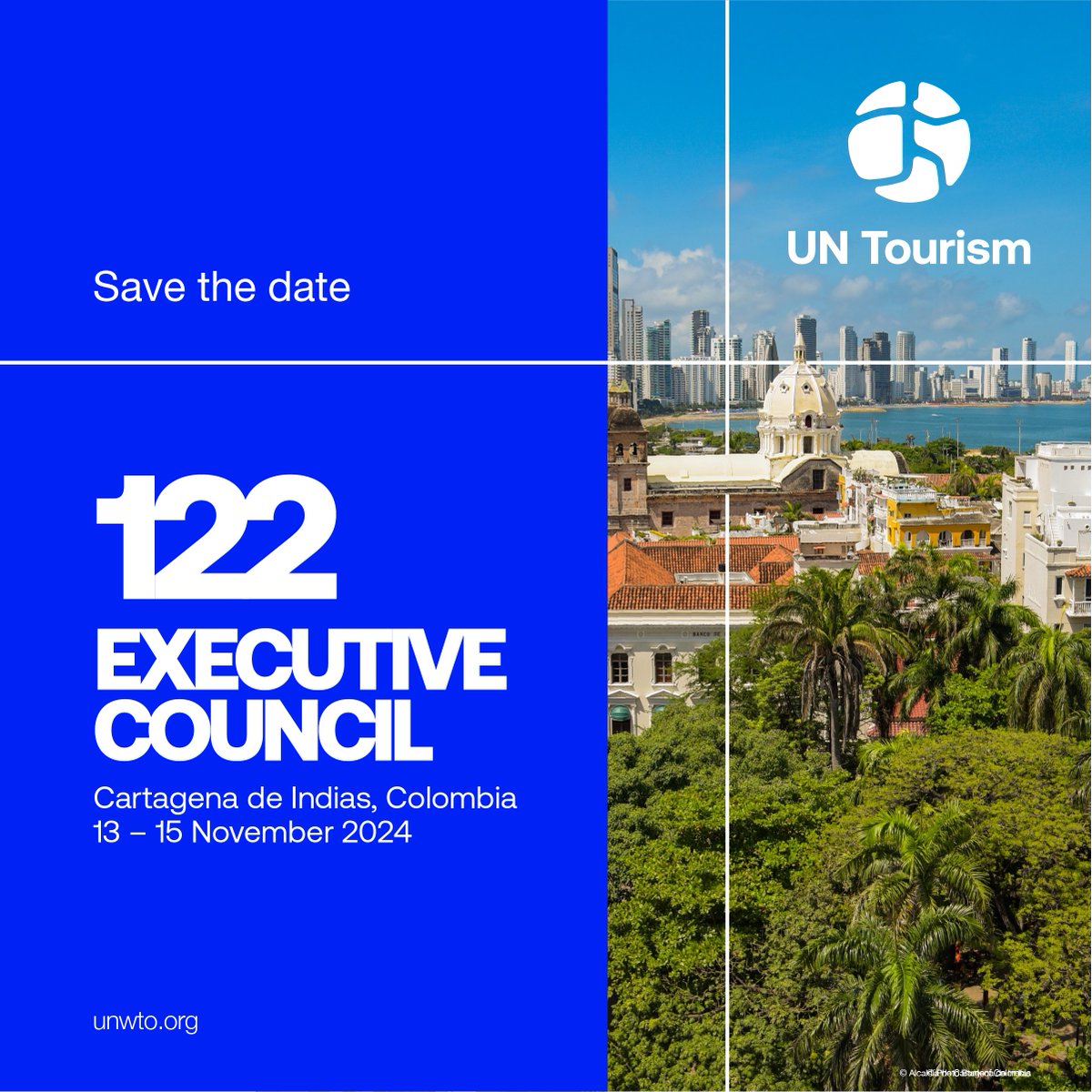 🌍 UN Tourism’s 122nd Executive Council heads to the stunning city of Cartagena de Indias, Colombia, from Nov 13-15! 🇨🇴✨ 
 
Famed for its colorful streets, historic forts, and breathtaking Caribbean coastline, Cartagena is the perfect setting to discuss #tourism's future.🌊🏰