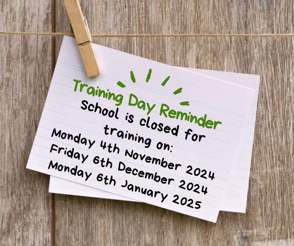 📆 | Here is a reminder of the training days for the remainder of this academic year.