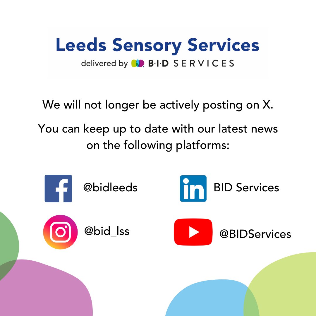 Leeds Sensory Services (@bidleeds) on Twitter photo If you'd like to contact us, you can visit our website bid.org.uk/locations/leed…! If you'd like to contact us, you can visit our website bid.org.uk/locations/leed…!