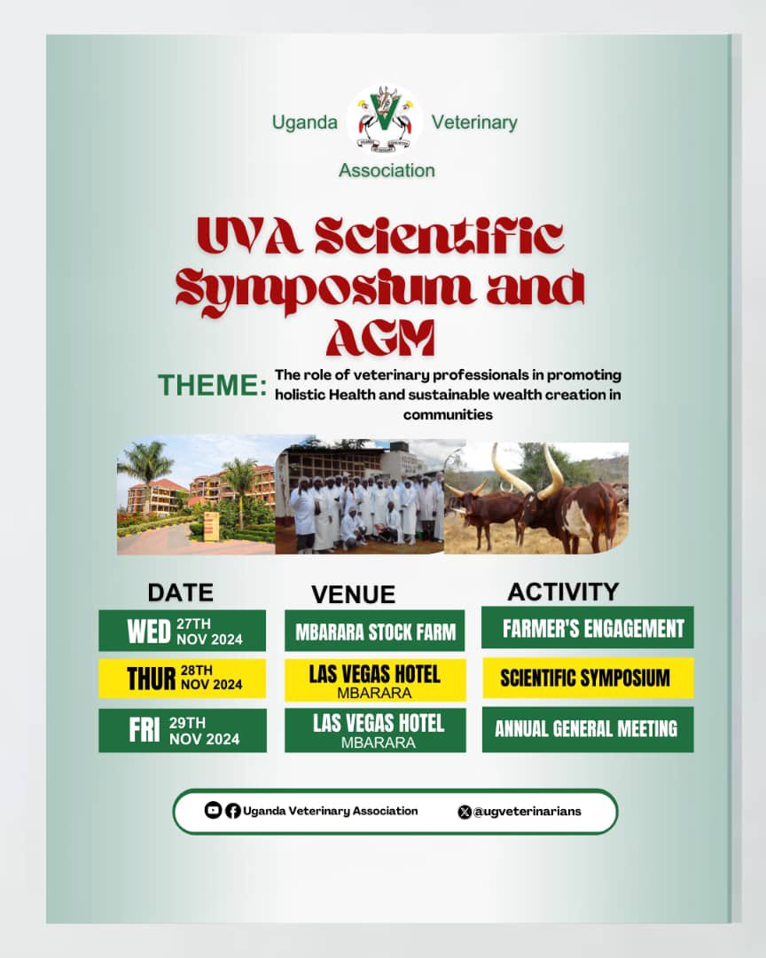 KigeziGoat's tweet photo. Upcoming events- Register to attend the UVA scientific Symposium and conference from 27th to 29th November 2024 , Venue; Las Vegas Hotel, Mbarara. https://t.co/aXBi9rZUhY