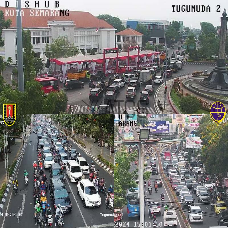 15.08 , pantauan arus lalin di simpang tugu muda terpantau ramai lancar terjadi sedikit kemacetan karena adanya persiapan acara pertempuran lima hari di semarang.
tetap berhati hati dalam berkendara

#lalinSMG
@mbakitasmg
<a href="/Dishubkotasmg/">Dishub Kota Semarang</a> 

#lalinsmg
#atcskotasmg
#pemkotsemarang