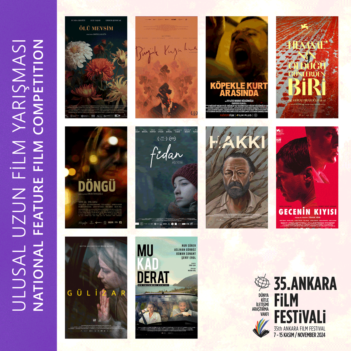 AnkaraUFF's tweet photo. 35. Ankara Film Festivali Ulusal Uzun Film Yarışması’nda yarışacak filmler belli oldu! Festivalde bu yıl 10 film yarışacak. Detaylı bilgi için 👉🏻 https://t.co/rNZdKxn28N

#35AnkaraFF #AnkaraFF2024 https://t.co/3aW3tevgTr