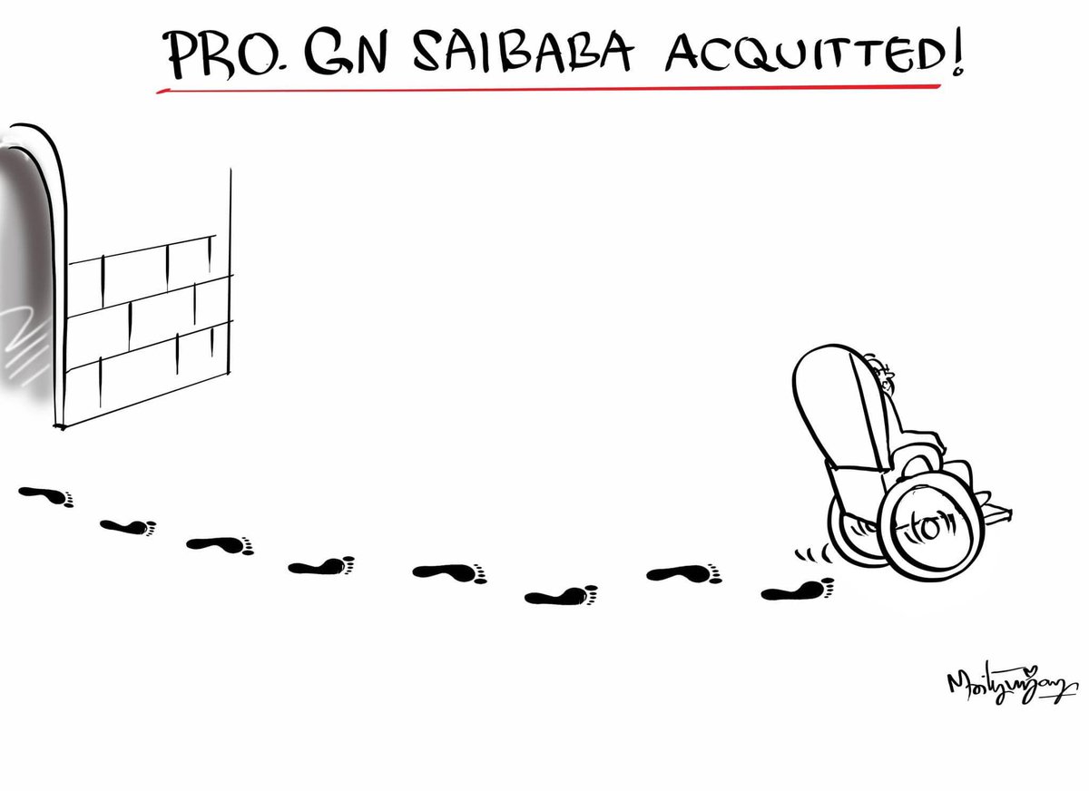chmrityunjay's tweet photo. I drew this cartoon when Professor G.N. Saibaba was acquitted.
#saibaba #Professorsaibaba https://t.co/kyBUFipAAt