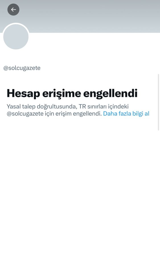 memlekettvcom's tweet photo. Solcu Gazete hesabına, erişim engeli getirildi. https://t.co/bvGps4UKnC