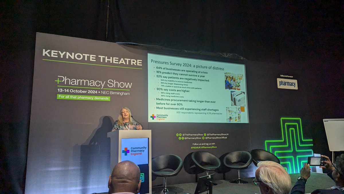Carolyn Wickware (@cbwickware) on Twitter photo "We're at a house of cards potential collapse, if we don't get additional funding," says <a href="/JanetMorrisonUK/">Janet Morrison</a> <a href="/ComPharmEngland/">Community Pharmacy England</a> in the opening session at Day 2 of #PharmacyShow #PS24UK "We're at a house of cards potential collapse, if we don't get additional funding," says <a href="/JanetMorrisonUK/">Janet Morrison</a> <a href="/ComPharmEngland/">Community Pharmacy England</a> in the opening session at Day 2 of #PharmacyShow #PS24UK