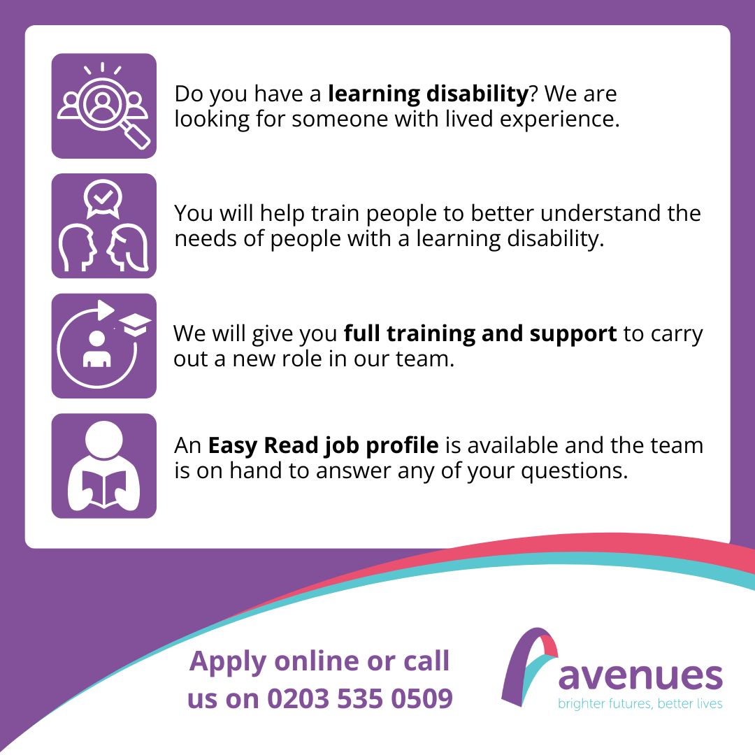 Avenues Group (@avenuesgroup) on Twitter photo Do you have a learning disability and want to improve healthcare? We have a #JobOpportunity in Hampshire! β
Full training β
Support β
Make an impact
π Winchester & Basingstoke
π Apply by 1st Nov
careers.avenuesgroup.org.uk/jobs/vacancy/5β¦
#OliverMcGowan #LivedExperience #InclusiveWorkplace Do you have a learning disability and want to improve healthcare? We have a #JobOpportunity in Hampshire! β
Full training β
Support β
Make an impact
π Winchester & Basingstoke
π Apply by 1st Nov
careers.avenuesgroup.org.uk/jobs/vacancy/5β¦
#OliverMcGowan #LivedExperience #InclusiveWorkplace