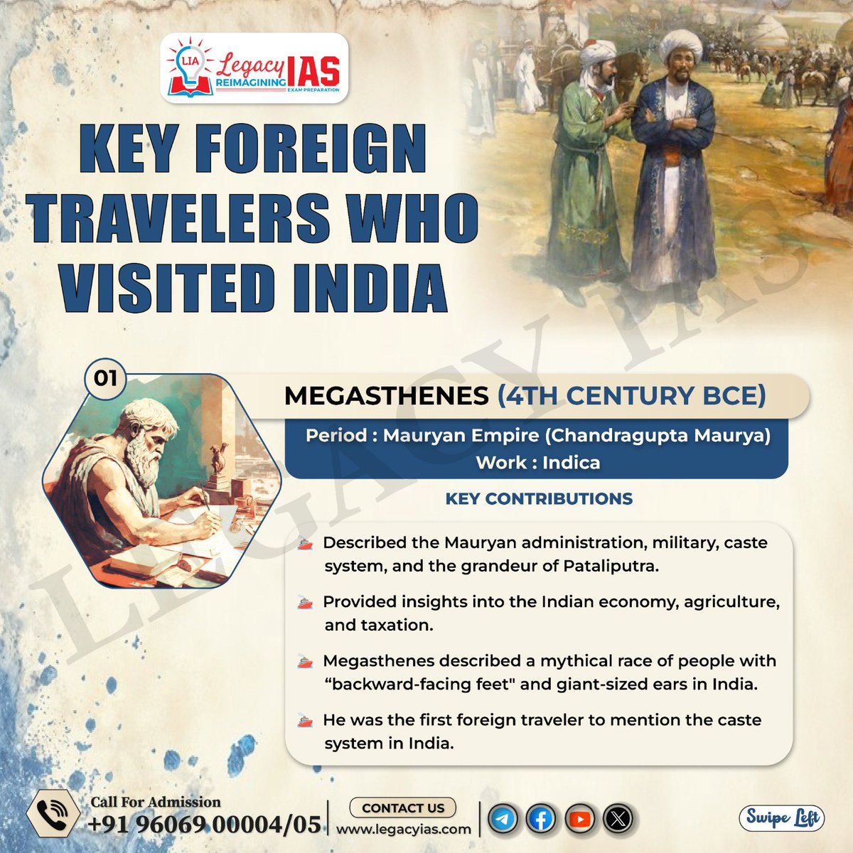 BORN4WIN's tweet photo. Key foreign travelers who visited India.

(Data courtesy: LegacyIAS) https://t.co/Bu3mD5tljQ