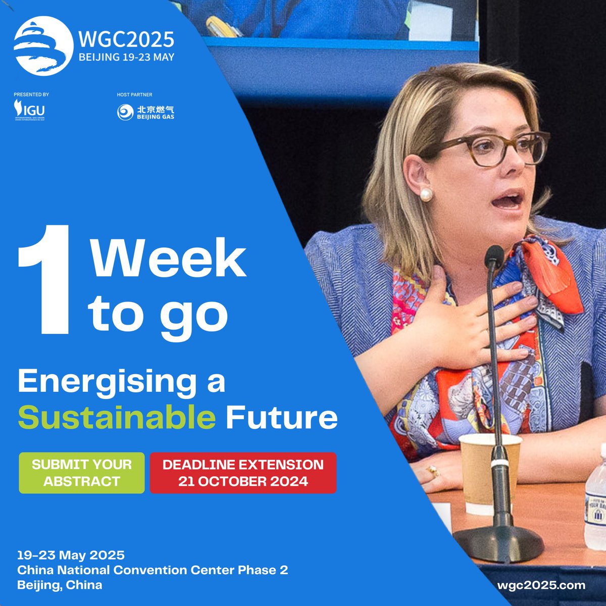 WGC_2025's tweet photo. Only 1 week LEFT to submit your #WGC2025 abstract!
Share your insights and innovations with the global gas and energy community.

🗓️ Deadline: 21 Oct 2024, 23:59 UTC+8

🔗 Submit Now: https://t.co/vP3idX6Vlw https://t.co/XawH1WyYOG
