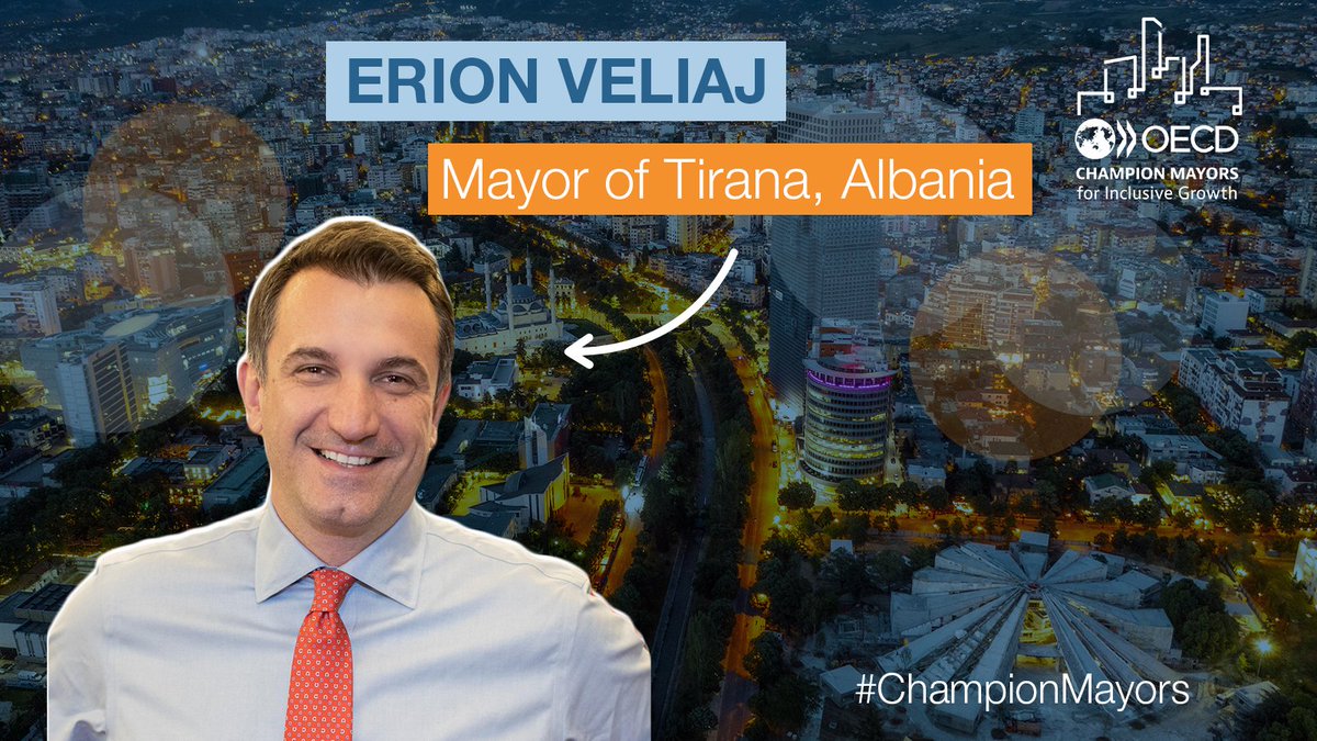 Mayor <a href="/erionveliaj/">Erion Veliaj #MedCapitalCulture2025 🇪🇺🇦🇱</a> of Tirana, #Albania has joined the 
<a href="/OECD/">OECD ➡️ Better Policies for Better Lives</a> #ChampionMayors.

Mayor Veliaj promotes #inclusivegrowth by ensuring accessible essential services, a fair education system, and employment protection programmes.

Profile👉brnw.ch/21wNJWo

#WorldMetropolitanDay