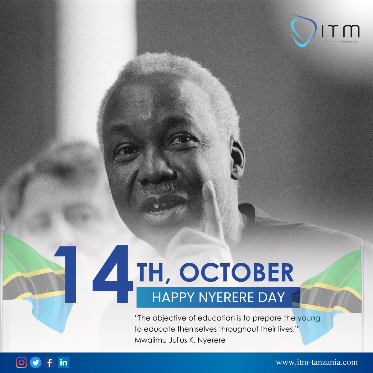 Today, we honour the legacy of Mwalimu Julius Nyerere, a visionary leader whose dedication to education, unity, and self-reliance continues to inspire us.

As we remember his values, we reaffirm our commitment to building a brighter, more empowered Tanzania.

#NyerereDay