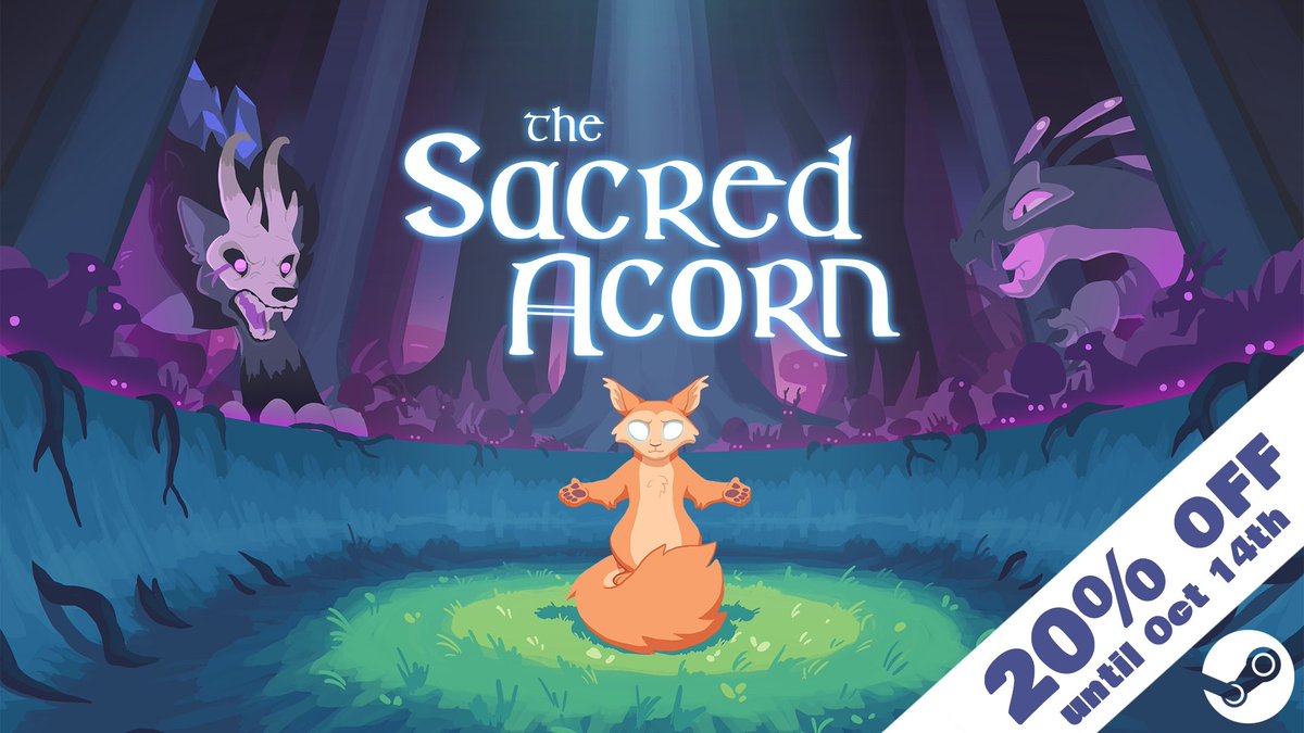 Less than 24 hours left to get The Sacred Acorn on sale! 

💥 Cozy souls-lite
💥 Fast-paced combat
💥 Brutal boss battles
💥 Magical abilities
💥 Squirrels!

Get your copy for 20% off now! Link below 👇
