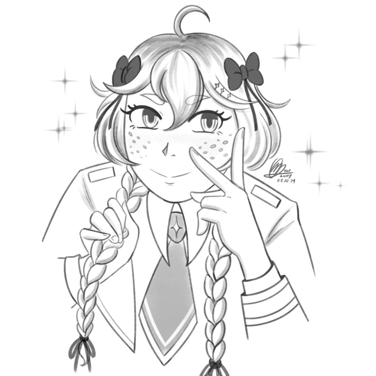 #inktober day 5 with <a href="/Exar_VT/">Exar</a> ☆He's super friendly and kind, so go check him out!

#Vtuber #vtubers #Vtuberart #inktober2024 #vtubersupport #fanart #animeart #mangaart