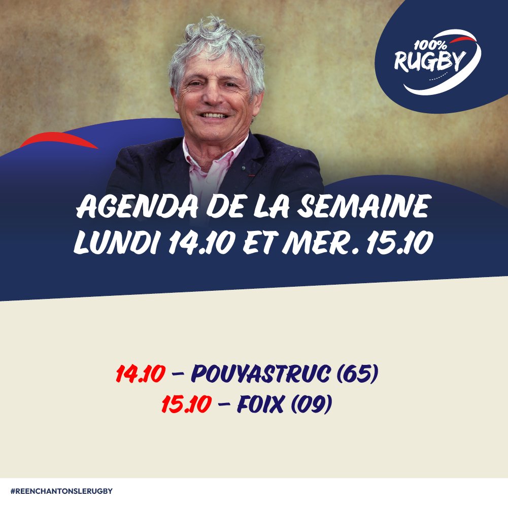Dernière ligne droite  !

14/10 - Pouyastruc (65)
15/10 - Foix (09)

Réenchantons le rugby ! 🏉 ✨

#ffr #rugby #rugbyamateur #rugbyprofessionnel #tourdefrancedesclubs #sport #codorugby2024 #pouyastruc #hautespyrénées #occitanie #foix #ariège