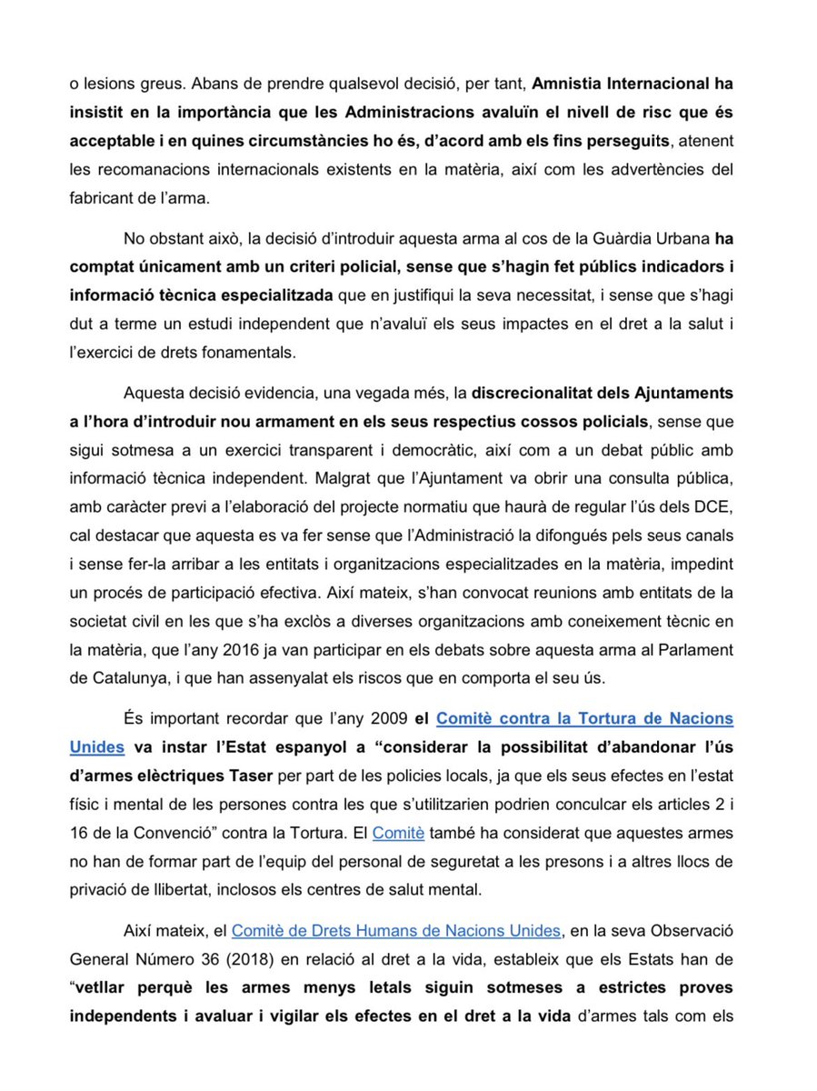 Lafedecat's tweet photo. 📢18 organitzacions exigim la suspensió immediata de la compra de #Taser per part de @bcn_ajuntament
⚠️Són armes potencialment letals. La seva regulació a Cat no compleix estàndards internacionals i es volen introduïr sense indicadors que n'avalin la necessitat d'ús
#StopTaser https://t.co/StG5lZUyoQ