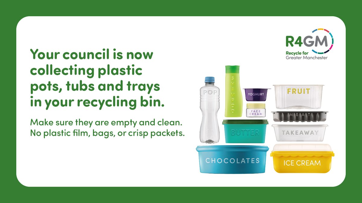 The rumours are true🎉
You can now put plastic pots, tubs and trays in your mixed recycling bin #RecycleWeek
Rinse them out and you’re good to go!
