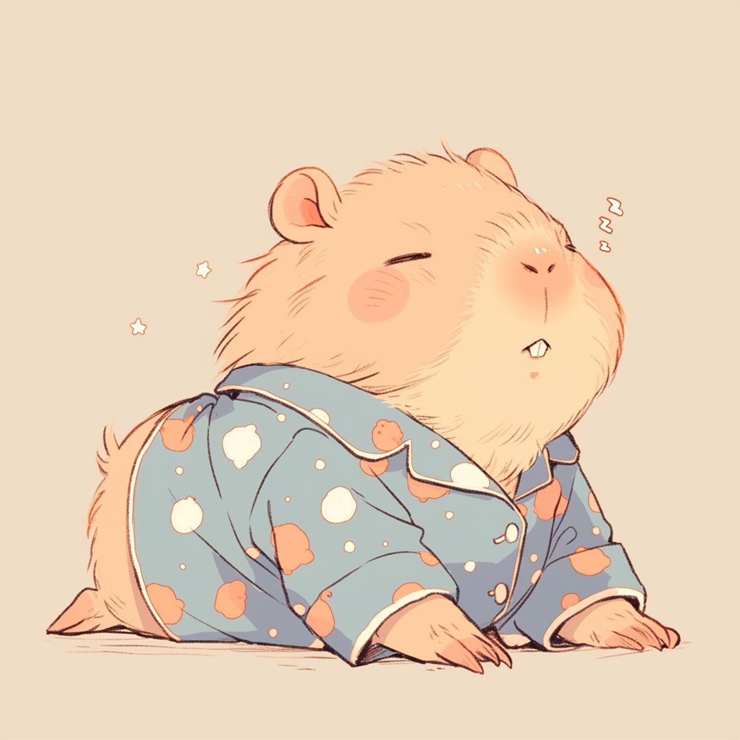 musitsune's tweet photo. Sleeping Capybara😴 #フリーアイコン 
ご依頼はDMまで📩お待ちしております👋 https://t.co/2TEg1ucjJ2