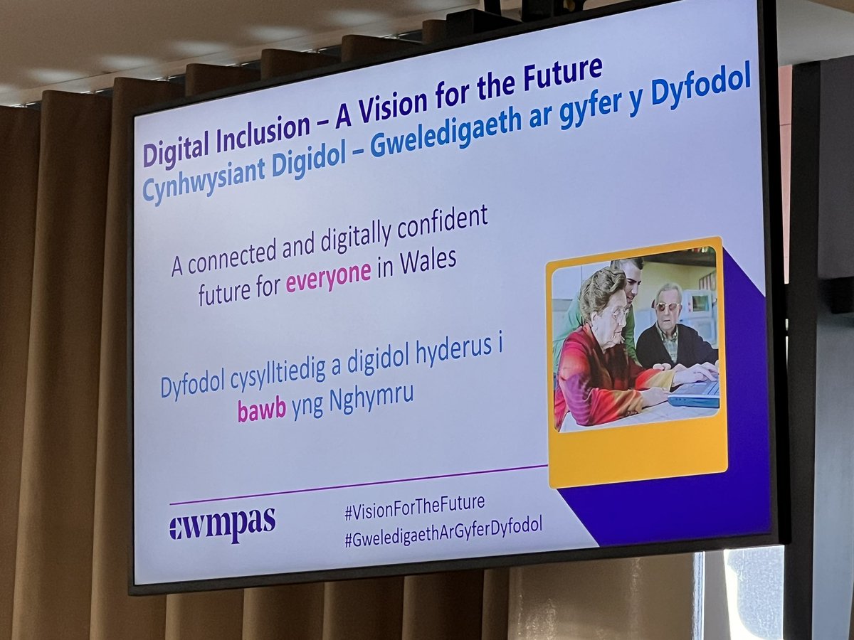 Great to be at our #visionforthefuture digital conference today in the principality stadium. Talking about the ambition for a connected and digitally confident future for everyone ans the challenge of making that a reality.