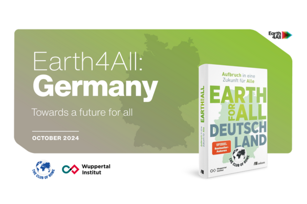 ClubOfRome's tweet photo. 📖 Out today! "Earth for All Germany" from The Club of Rome and @WupperInst dives into how Germany can address the climate crisis, safeguard democracy, and promote prosperity. 

Get the details and read the executive summary (EN/DE) ⏩ https://t.co/kMwt0xXlaj @Earth4All_ https://t.co/OD3BNJcSbk