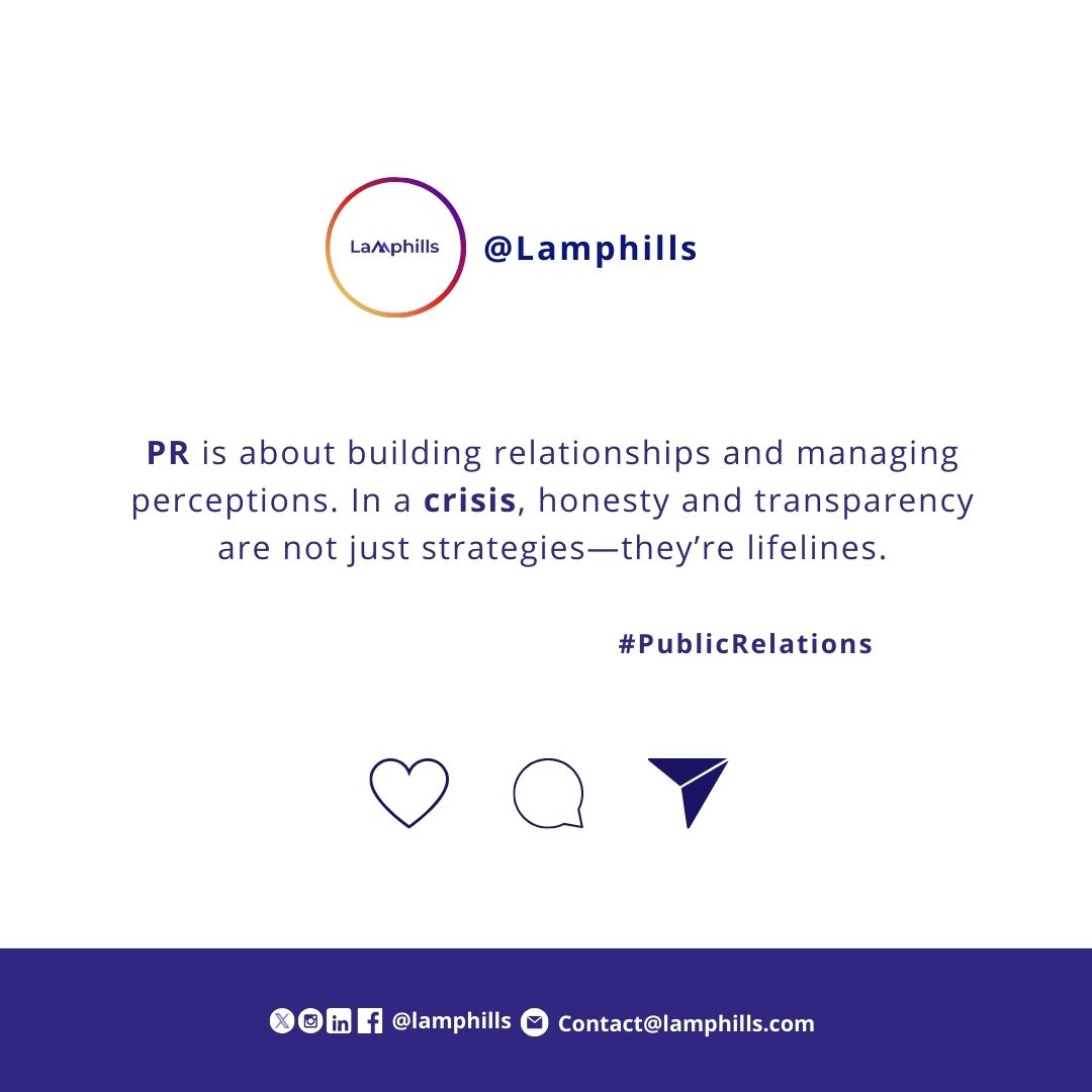 LampHills's tweet photo. When challenges arise, being transparent and honest shows your audience that your brand is accountable and reliable.

This builds lasting relationships and ensures your reputation stays intact.

#crisismanagement #pr 
chizzy | Bola Tinubu University | Jarvis | T-pain https://t.co/e75UlQeL1X