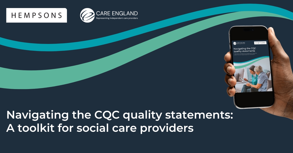 We are proud to announce our collaboration with <a href="/CareEngland/">Care England 💚</a> to launch a comprehensive toolkit and training designed to support social care providers in navigating CQC's single assessment framework.

Find out more here: hpsns.co/cqc-toolkit #socialcare
